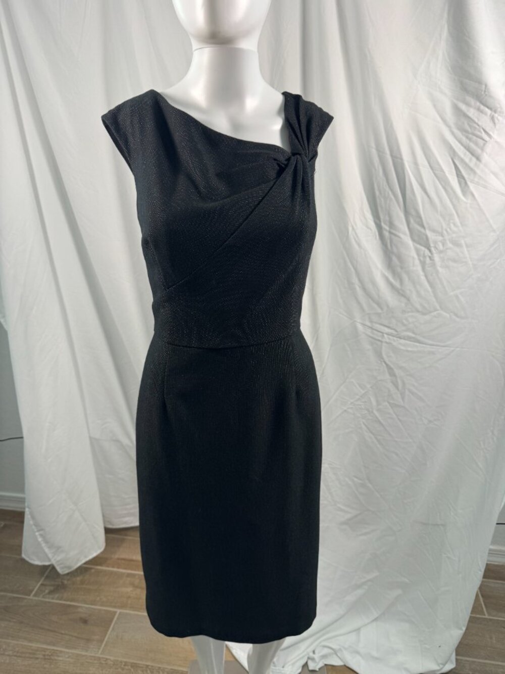 White House Black Market Vintage Black Sheath Dress Sz 10